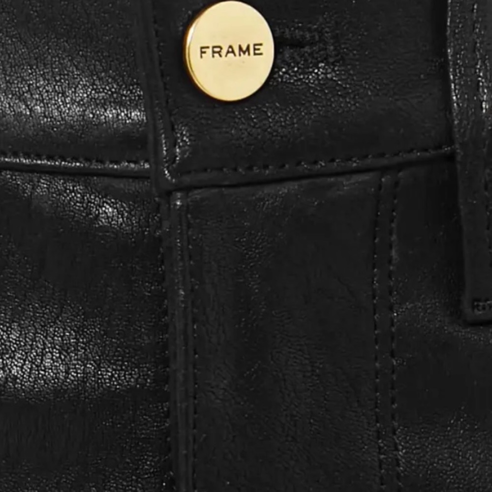 FRAME Le Sylvie High-Rise Lambskin Leather Pants - Picture 13 of 14